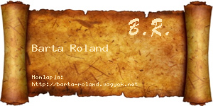 Barta Roland névjegykártya